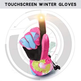 img 1 attached to 🧤 Stay Warm and Dry: Waterproof Kids Winter Snow Gloves for Boys and Girls - Ideal Ski Mittens for Toddlers and Teens 6-14T