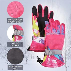 img 2 attached to 🧤 Stay Warm and Dry: Waterproof Kids Winter Snow Gloves for Boys and Girls - Ideal Ski Mittens for Toddlers and Teens 6-14T