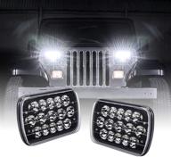 🚗 улучшите свою поездку с помощью 7x6 5x7 светодиодных фар [черного цвета] [45вт] [разъем h4 plug & play] [низкий/высокий свет: 6/15 светодиодов]. идеально подходит для jeep wrangler yj cherokee xj - h6054ll 69822 6052 6053 совместимых. логотип