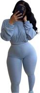 👚 womens ribbed 2 piece sweatsuits: comfy crop top & skinny long pants set logo