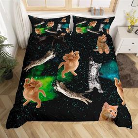 img 3 attached to 🐱 Cat Duvet Cover Full Size: Cute Animal Theme Bedding for Girls - Adult and Kids Quilt Cover with Lovely Cat Design