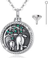 🌳 eudora sterling silver tree of life cremation necklace: vintage celtic memorial pendant for human & pet ashes, sympathy gift for her with a 20" chain logo