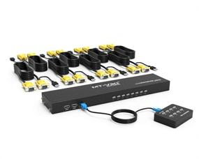 img 4 attached to 🔌 MT-VIKI 8-Port Rackmount KVM Console VGA USB with 2in1 Selector & 8 Cables - High-Quality Wired Extended KVM Switch for Rack Mount System