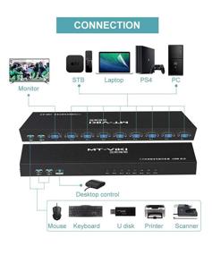 img 1 attached to 🔌 MT-VIKI 8-Port Rackmount KVM Console VGA USB with 2in1 Selector & 8 Cables - High-Quality Wired Extended KVM Switch for Rack Mount System
