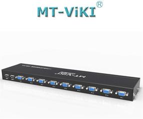 img 2 attached to 🔌 MT-VIKI 8-Port Rackmount KVM Console VGA USB with 2in1 Selector & 8 Cables - High-Quality Wired Extended KVM Switch for Rack Mount System