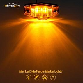 img 2 attached to 🚦 Partsam 6Pcs Mini Oval 2.5 Inch LED Light 2 Diode Clear Lens Amber Universal Mount Side Marker Trailer Lights, Waterproof Mini Oval LED Side Fender Lights for Trailer Trucks, Surface Mount