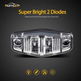 img 3 attached to 🚦 Partsam 6Pcs Mini Oval 2.5 Inch LED Light 2 Diode Clear Lens Amber Universal Mount Side Marker Trailer Lights, Waterproof Mini Oval LED Side Fender Lights for Trailer Trucks, Surface Mount