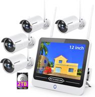 📷 enhanced surveillance made easy: all-in-one 3mp wireless security camera system with 12” monitor, 2tb hard drive, and night vision logo