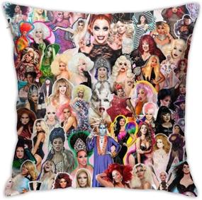 img 1 attached to 👑 WANGLU RuPaul Queen Throw Pillow Covers - Stylish Decorative Sofa Cushion Case (18x18 Inch)