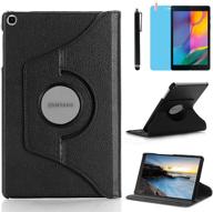 📱 360 degree rotating stand case full protective cover for samsung galaxy tab a 8.0 inch 2019 (sm-t290 sm-t295 sm-t297) - includes stylus pen and screen film (black) logo