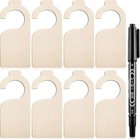 img 4 attached to Organize with Ease: 14-Piece Wooden Baby Closet Size Divider Set with Marker Pen
