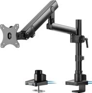 💻 premium aluminum single monitor desk mount stand with full motion lift engine arm, pole extension, usb ports - fits 32 inch screens, v101bdu logo