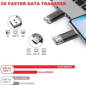 img 3 attached to 💾 VANSUNY 128 ГБ USB C флеш-накопитель: 2 в 1 OTG USB 3.0 + USB C флешка с брелоком - Двусторонний USB-накопитель типа C для Android смартфонов, компьютеров, MacBook, планшетов, ПК