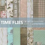 📜 yarumi vintage time-themed scrapbook paper: 12 unique designs, 24 pages, 6 inches retro album backgrounds for cardmaking and decoration—foldable & cuttable craft paper logo