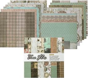 img 3 attached to 📜 YARUMI Vintage Time-Themed Scrapbook Paper: 12 Unique Designs, 24 Pages, 6 Inches Retro Album Backgrounds for Cardmaking and Decoration—Foldable & Cuttable Craft Paper