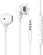 3 pack 3.5mm wired headphone plug, in-ear earphones, earbuds with noise isolation, built-in microphone &amp; volume control - compatible with iphone 6s 6 plus 5s 5 ipad ipod mp3 mp4 samsung android laptop logo