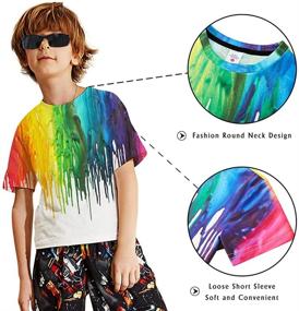 img 2 attached to 👕 Boys' Printed Athletic Homewear Vacation Clothing: Tops, Tees & Shirts