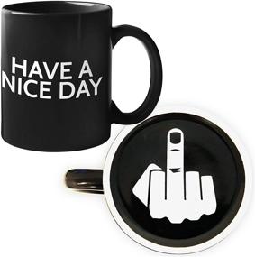 img 4 attached to Funny Coffee Mug for Men and Women - Flip Off Middle Finger Bottom, Novelty Coffee Mugs - Hilarious Fun Mugs, Cool Cups, Funny Coffee Party Starter