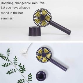 img 3 attached to USB Rechargeable Handheld Fan - Portable Mini Personal Electric Fan with 3 Speeds for Office, Room, Outdoor, Household, and Traveling - Dark Purple