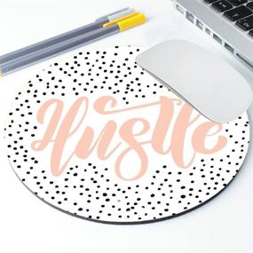 img 3 attached to Hustle Mouse Pad with Inspirational Quote - Perfect Coworker 💼 Gift for Boss, Desk Accessories, Round Mouse Mat for Enhanced Productivity