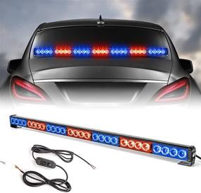 img 4 attached to 🚨 SMALLFATW Emergency Light Strobe Light Bar 32" - 28 LED High Intensity, 13 Flashing Modes, Aluminium Housing – Super Bright, Waterproof, Adjustable Bracket – Red & Blue – Ideal for Cars, Trucks, and Vehicles