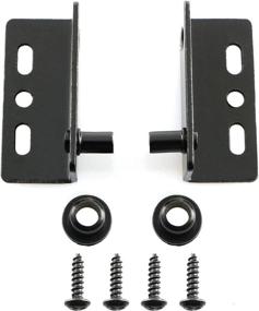img 4 attached to 🚪 PSCCO 2Set Door Pivot Hinges with Bushing, Thick Black Right Angle Pivot Hinges Hardware Accessories - QQ510637637
