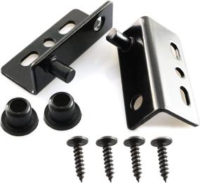 img 2 attached to 🚪 PSCCO 2Set Door Pivot Hinges with Bushing, Thick Black Right Angle Pivot Hinges Hardware Accessories - QQ510637637