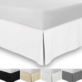 img 1 attached to 🛏️ SRP Bedding Real 350 Thread Count Split Corner Bed Skirt/Dust Ruffle Queen Size - Solid White, 12" Drop - Premium Egyptian Cotton Quality - Wrinkle & Fade Resistant