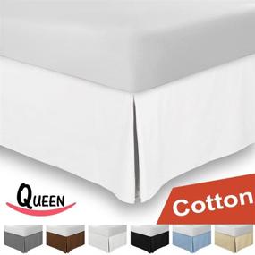 img 2 attached to 🛏️ SRP Bedding Real 350 Thread Count Split Corner Bed Skirt/Dust Ruffle Queen Size - Solid White, 12" Drop - Premium Egyptian Cotton Quality - Wrinkle & Fade Resistant