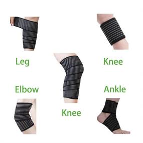 img 2 attached to 🏋️ Versatile Extra Long Elastic Compression Knee Brace Wrap: Ultimate Support for Patellar Tendon, Plantar Fasciitis, Ligament Stability, Joint Pain Relief, Swelling, Sprains, Squatting, Basketball, Running, Tennis