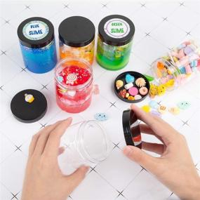 img 1 attached to 📦 SGHUO 14 Pack 8oz Leak-Proof Slime Containers with Lids, Plastic Slime Jars for Slime Making - Includes Stickers