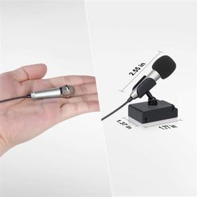 img 3 attached to 🎤 Uniwit® Mini Portable Vocal/Instrument Microphone For Mobile phone laptop Notebook - Silver with Holder Clip