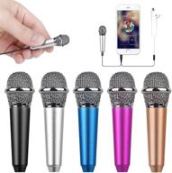 🎤 uniwit® mini portable vocal/instrument microphone for mobile phone laptop notebook - silver with holder clip logo