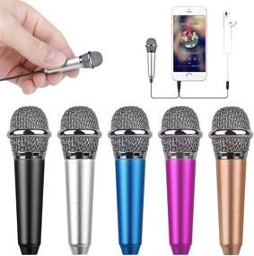 img 4 attached to 🎤 Uniwit® Mini Portable Vocal/Instrument Microphone For Mobile phone laptop Notebook - Silver with Holder Clip