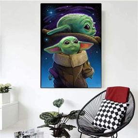 img 3 attached to ПОЭНОЭН Набор для детей и взрослых Baby Yoda по бриллиантовой вышивке - веселое творчество DIY для детей и взрослых - украсьте дом к Рождеству кристальными стразами (12x16 дюймов)