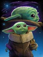 поэноэн набор для детей и взрослых baby yoda по бриллиантовой вышивке - веселое творчество diy для детей и взрослых - украсьте дом к рождеству кристальными стразами (12x16 дюймов) логотип