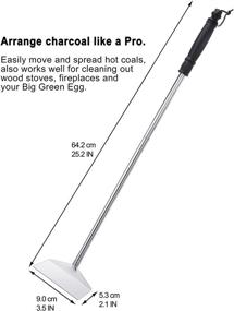 img 3 attached to 🔥 Grilljoy 25.2" Stainless Steel BBQ Charcoal Ash Rake - Easy-to-Use Long Handle for Effortless Cleaning