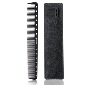 img 4 attached to 🔥 HYOUJIN 605 Black Carbon Fine Cutting Comb - Heat Resistant Hairdressing Comb for Master Barber with 14 Fine-Toothed Holes for Precise Cutting and Hairstyling at 230℃