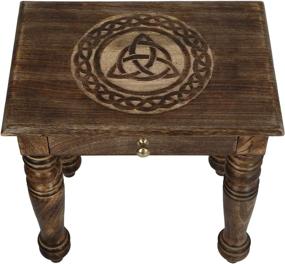 img 4 attached to 🪑 Savon Square Art Deco Carved Wooden Side End Table