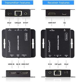 img 3 attached to 🔌 Zettaguard HDMI Extender Over Single CAT5/CAT6 Ethernet Cable with IR Control - 164-Feet Range, 1080P & 3D Support, Vibrant Visuals