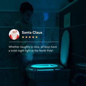 img 3 attached to Motion Sensor Activated LED Nightlight with 5-Stage Dimmer - 16 Color Toilet Bowl Night Light 🚽 - Ideal Christmas Gift for Boys Ages 3-7 - Stocking Stuffer and Potty Training Aid for Boys