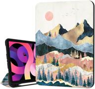 🏔️ hepix ipad air 4th generation 2020 case - mountain landscape, pencil holder, auto sleep/wake, sun painting trifold shell, protective 10.9 cover, wireless charging, trees logo