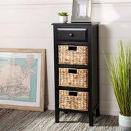 safavieh american homes collection michaela distressed black side table: stylish and functional furniture piece логотип