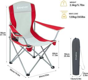 img 3 attached to KingCamp KC3818_RED Grey USVC2 Camping Chairs