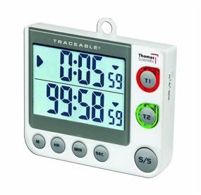 img 1 attached to Thomas 5017 Traceable Flashing LED Dual Channel Timer with Big-Digit Display, 3-inch Width x 3.5-inch Height x 5/8-inch Thickness