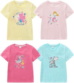 img 1 attached to Shirts Tshirts Sleeve Cotton T Shirts Girls' Clothing and Tops, Tees & Blouses