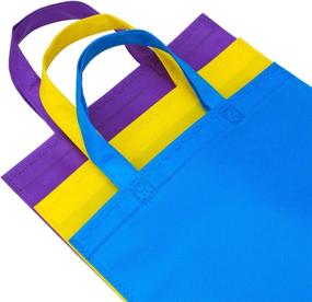 img 1 attached to 🌈 Aneco 24 Pack Bottom Birthday Party Bags: Vibrant Rainbow Non-Woven Treat Bags with Handles