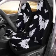 🚗 stylish car seat covers with colorful abstract pattern - set of 2, bats symbols, universal fit for car, suv, sedan, truck logo