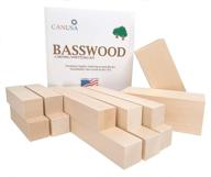 🪵 premium 12 piece smooth basswood for carving or whittling - wisconsin usa unfinished wood blocks logo
