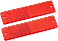 🔴 grote 40132-5 red mini stick-on / screw-mount rectangular reflectors - pair pack for enhanced visibility logo